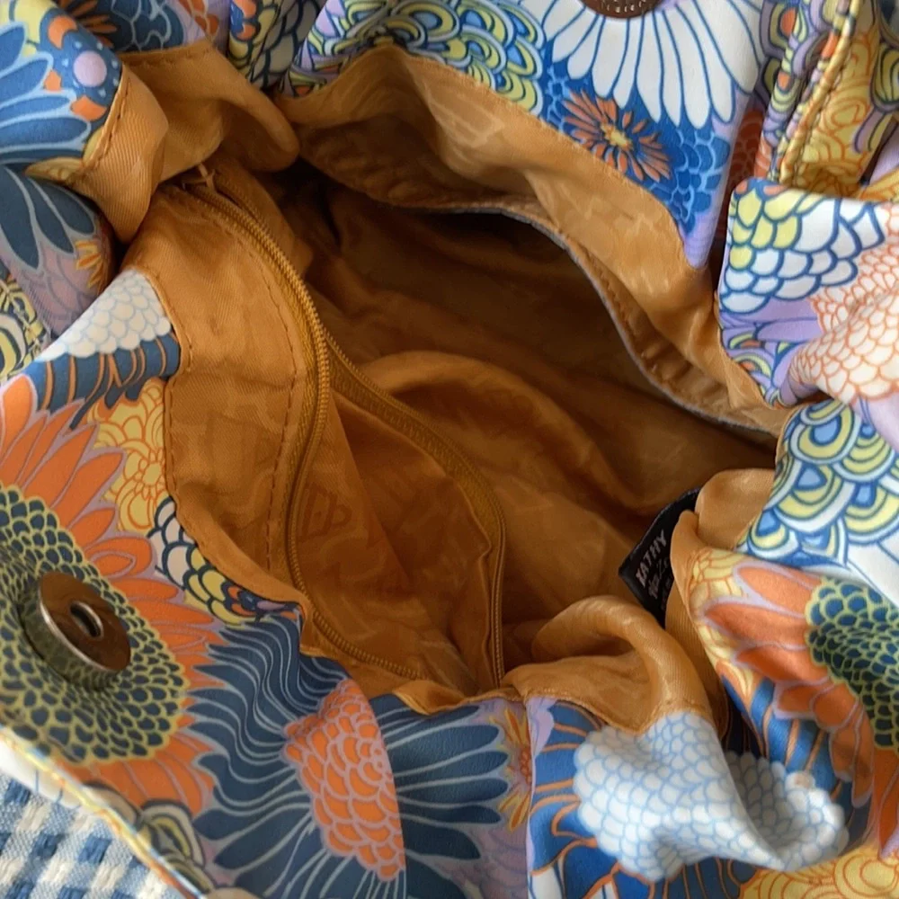 Kathy Van Zeeland Multi color Floral Handbag